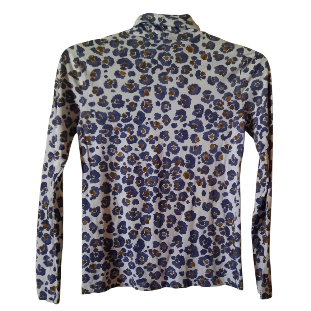 J Crew Animal Print Turtleneck Size Small - Picture 3 of 5